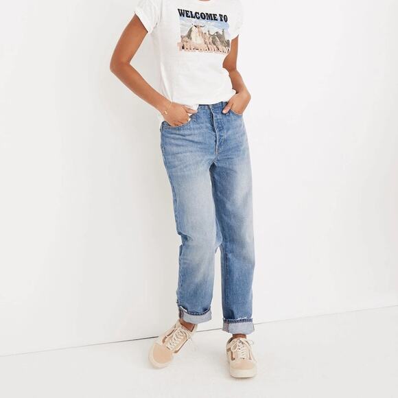 Madewell The Dadjean in Brenford Wash Womens 27 Light Wash Minimalist Clean Girl - Picture 1 of 10
